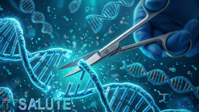 Elica del DNA con delle forbici che la tagliano